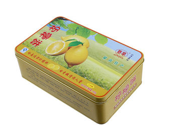 Çin Limon Keki Kalay Kutusu, CYMK Baskılı Metal Konteyner Yiyecek Sınıflandırılmış 0.23mm Tedarikçi