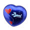 Çin Baci Çikolata Kalay Kutusu Kalp Şekilli Metal Canlı Mavi Renkli ihracatçı