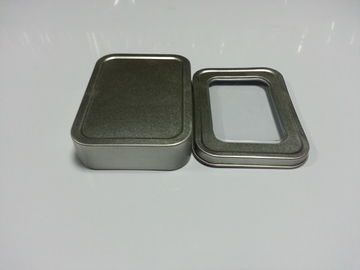 Pil Yuvası Metal Kalaylı Konteyner PVC Pencere / Kalay Kutular, 109 * 79 * 25mm Tedarikçi